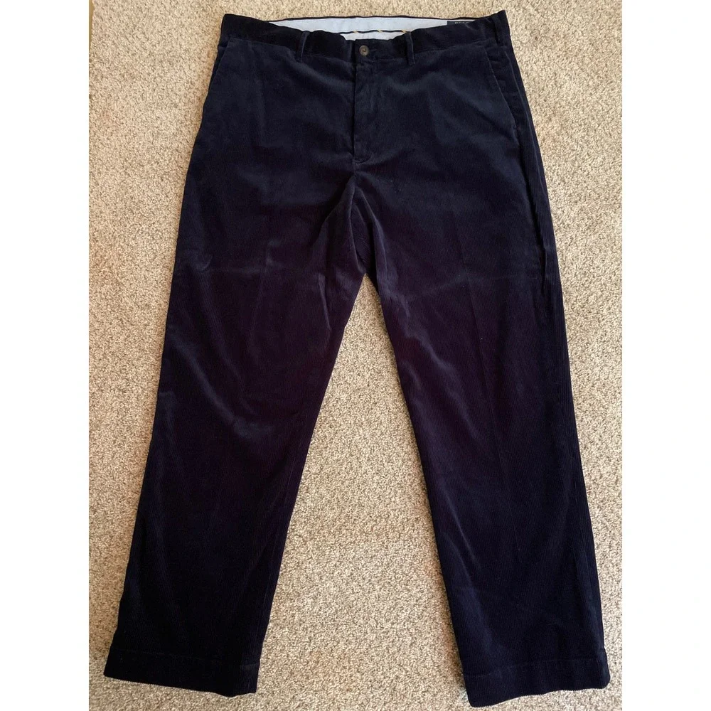 Polo Ralph Lauren Stretch Classic Fit Corduroy Pants Men's 38x30 Navy Blue